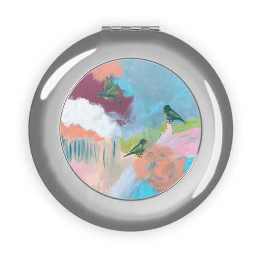 Compact Travel Mirror—Spread Your Wings Birds
