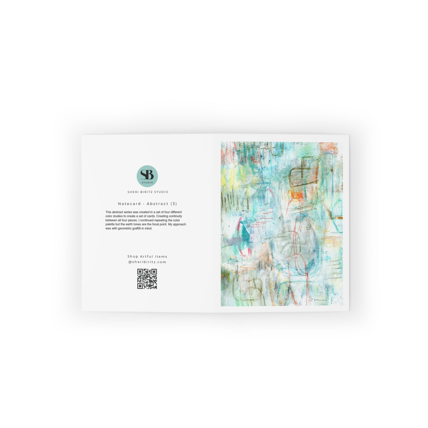Abstract Love 3 Notecard