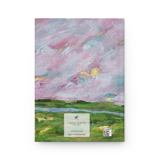 Hardcover Journal — Pastel Meadow Landscape Notebook