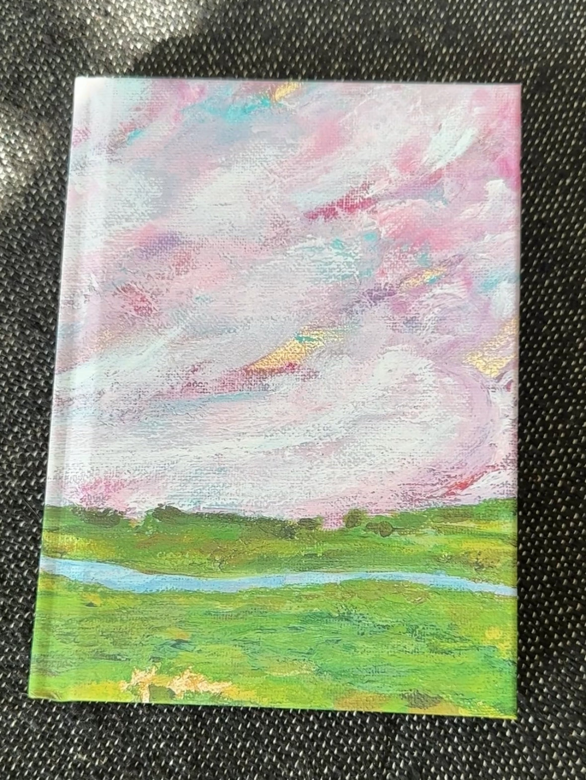 Hardcover Journal — Pastel Meadow Landscape Notebook