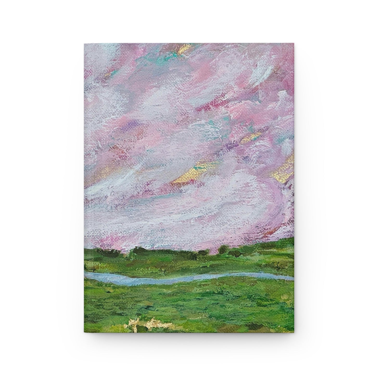Hardcover Journal — Pastel Meadow Landscape Notebook